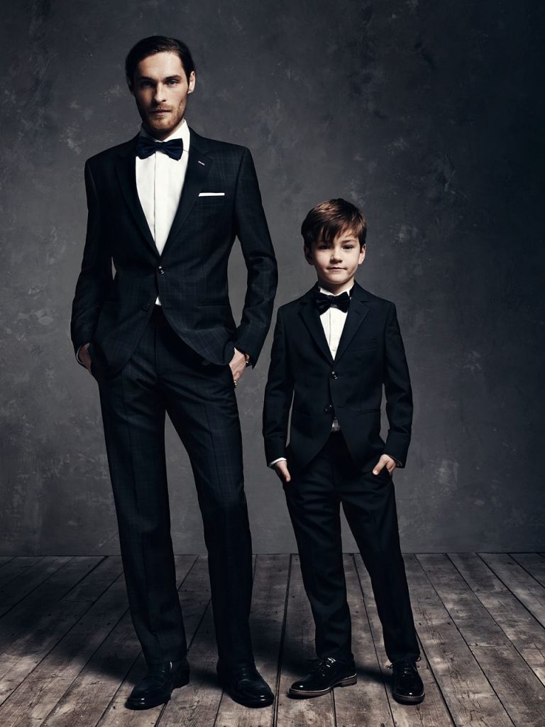 father and son party wear dress