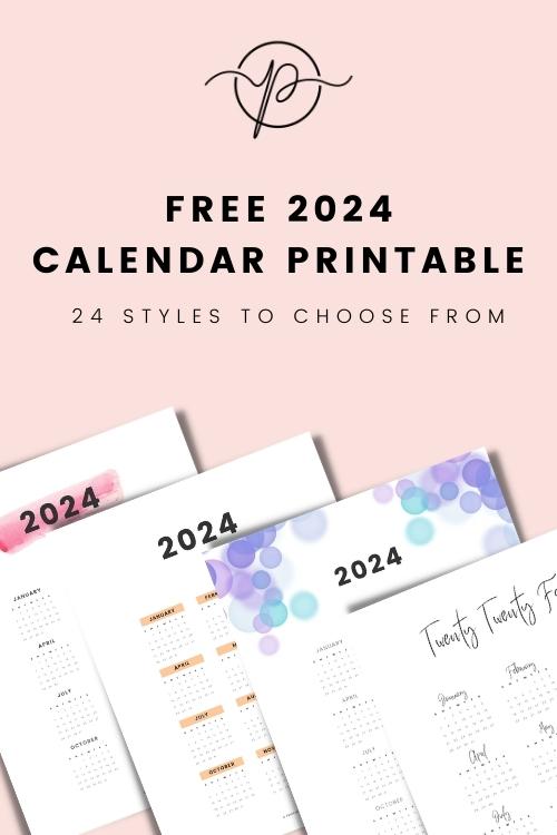 FREE 2024 Calendar Printables - 24 Gorgeous Designs