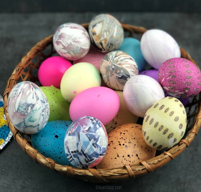 30+ Creative DIY Easter Crafts for Kids Instant Pot Silk Tie Dyed Easter Eggs tutorial momooze.com online magazine for moms