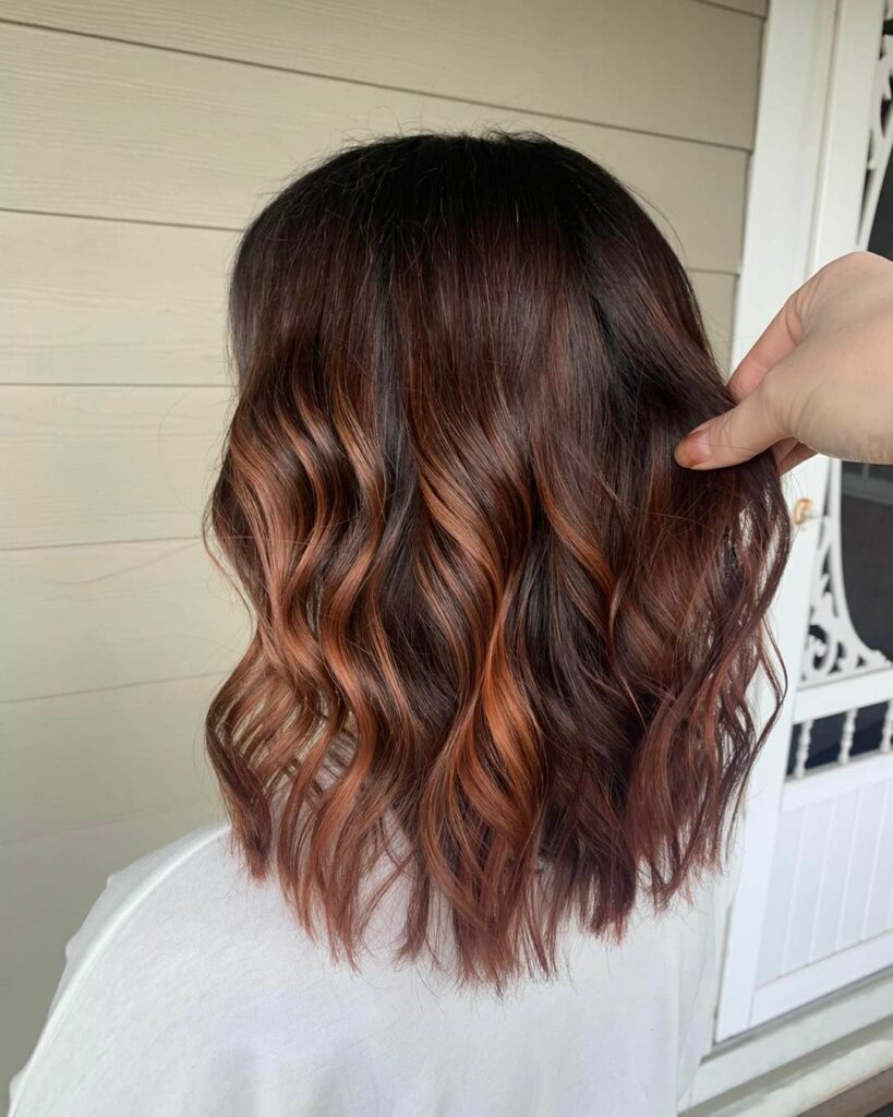 Copper Balayage on Brown Hair