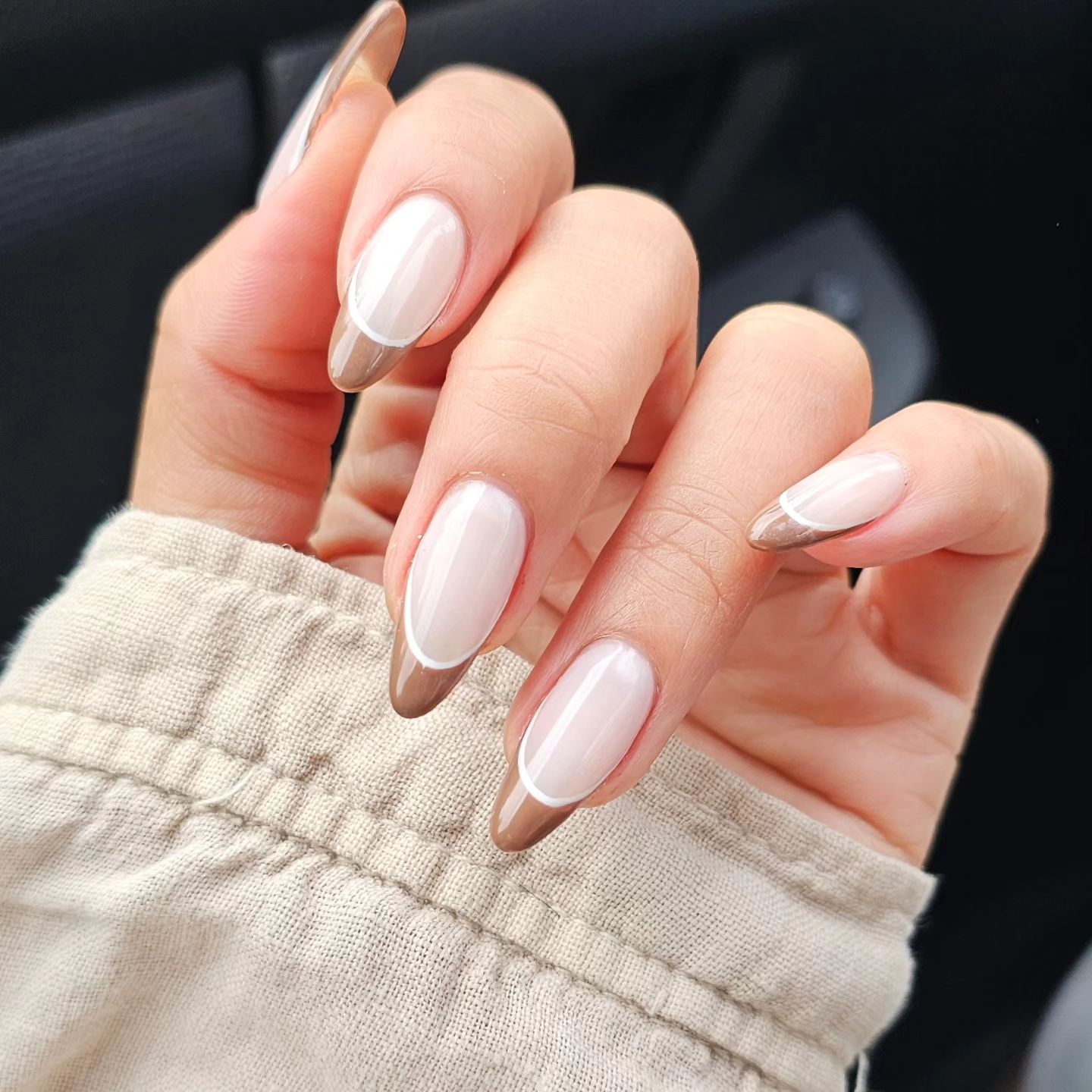 Buy Secret Lives Acrylic Press on Designer Artificial Nails Extension Almond  Shape Nude Pink Silver White Pink Curve Design 24 pcs Fake Nails Set with  Kit Online at Best Prices in India -