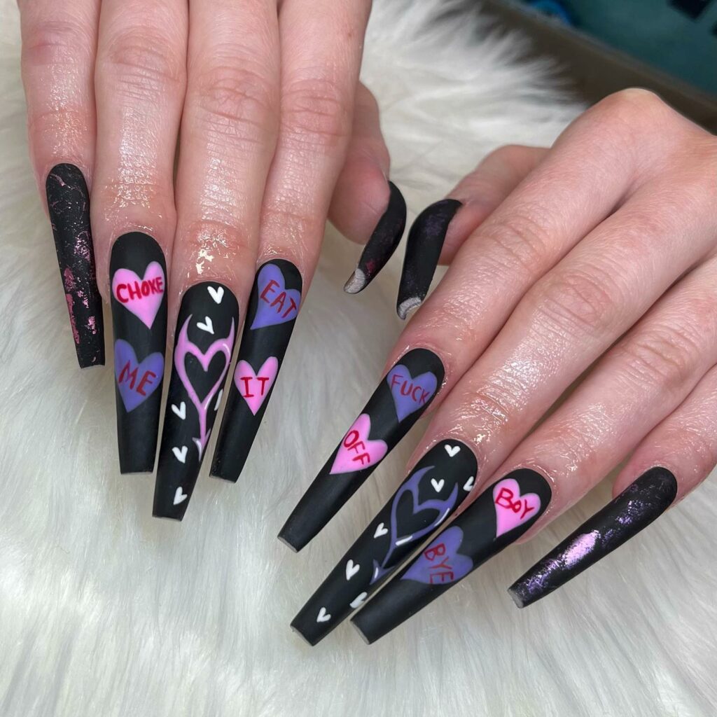 Anti-Valentine's Day Nails