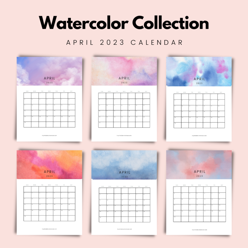 FREE April Calendar Printable 24 Cute Designs For April 2024