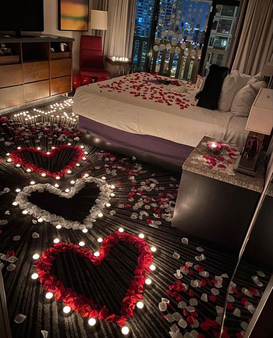 Valentines Day Decorations in Bedroom