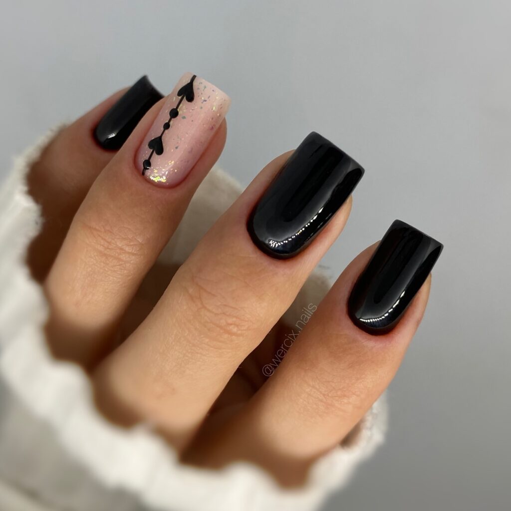 Birthday Nails In Black