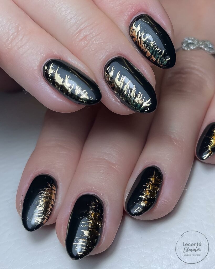 Black and Gold Nail Designs