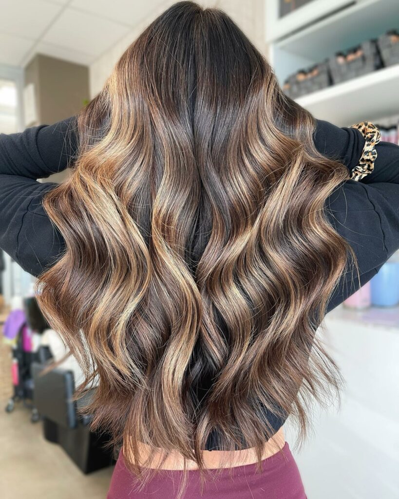 Chocolate Hair Color With Caramel Highlights