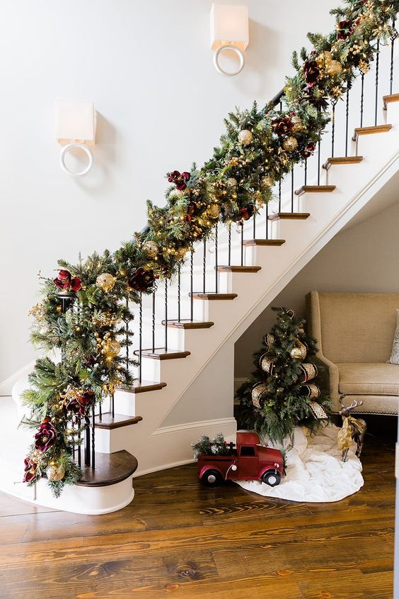 Christmas Decor Ideas for Staircase