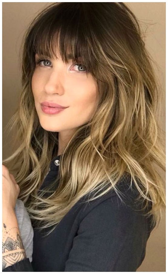 Cute Haircuts And Hairstyles With Bangs : Textured Lob haircut with bangs