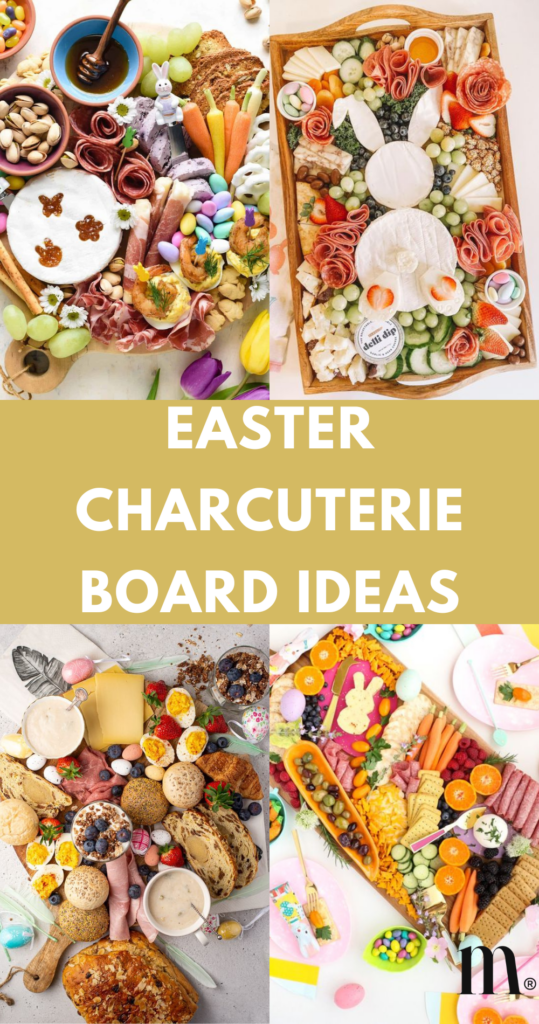 pinterest image for an article about  Easter charcuterie board ideas
