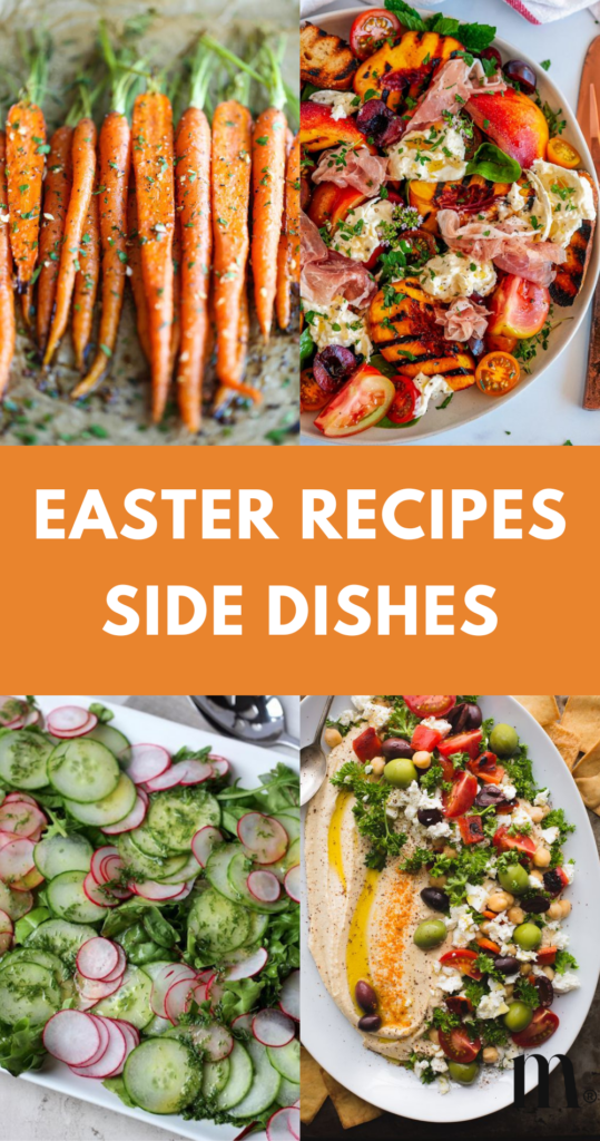 pinterest image for an article about Easter recipes side dishes