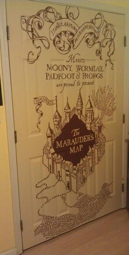 Harry Potter inspired kids bedroom marauders map doors momooze.com online magazine for moms