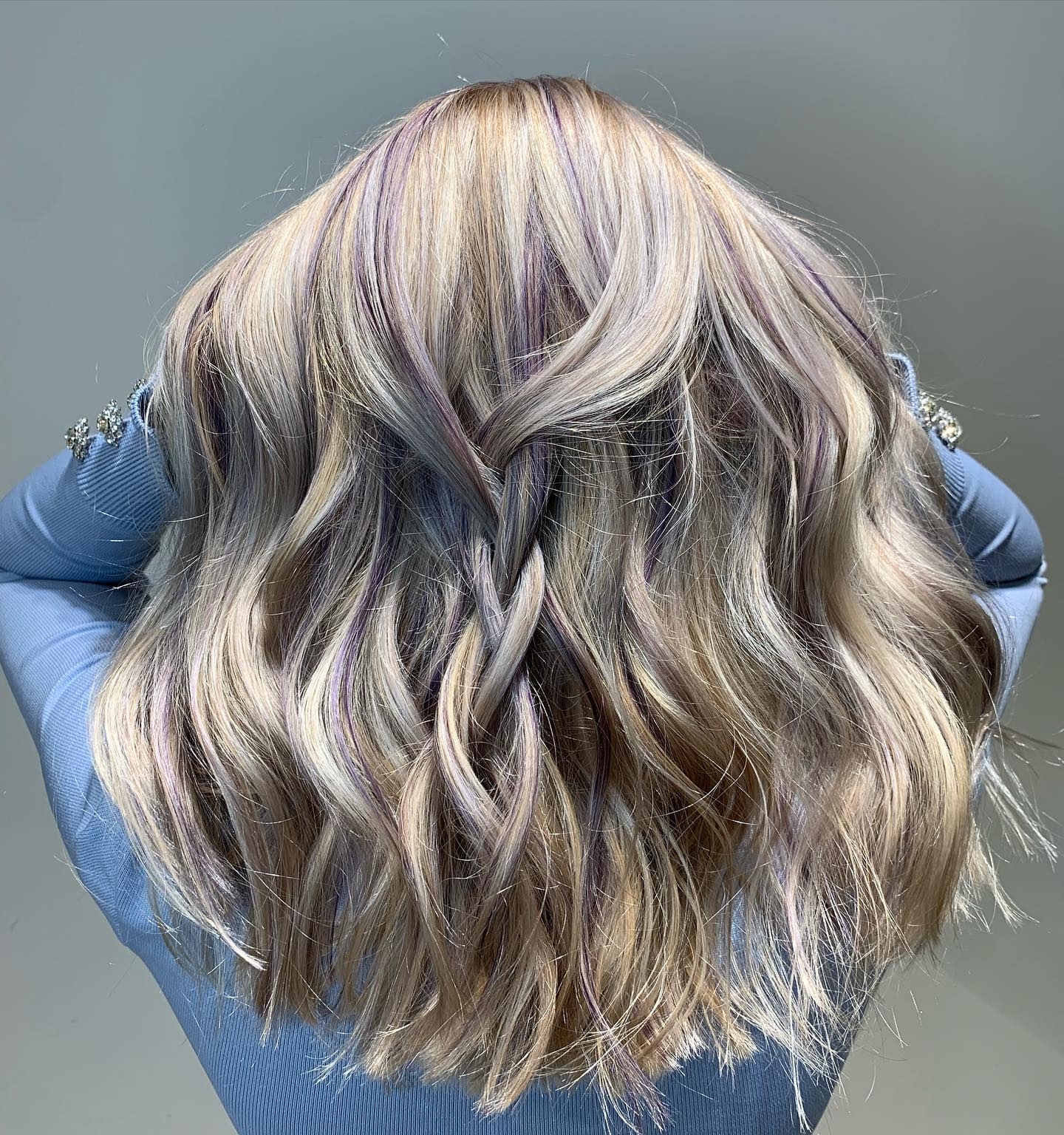Lavender Balayage On Blonde Hair