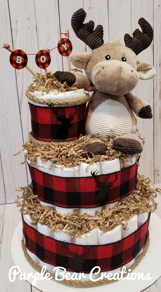 Lumberjack Baby Shower nappy cake