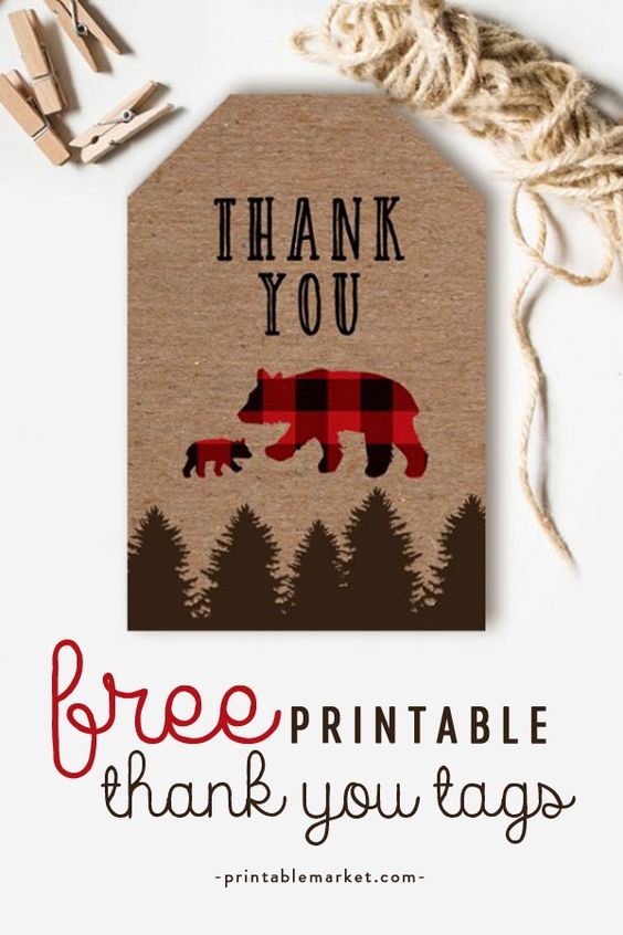 Lumberjack Baby Shower thank you cards