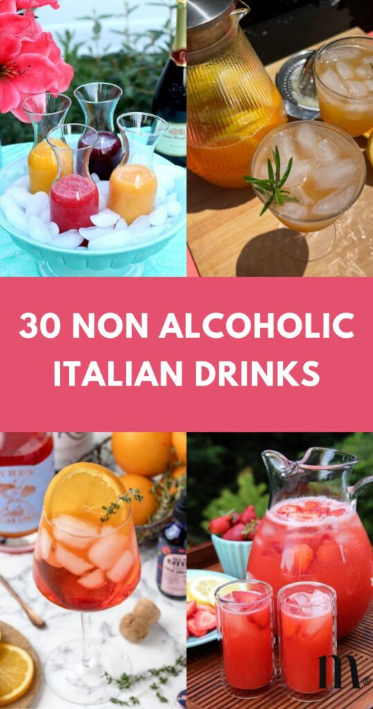 pinterest image for an article about Non-Alcoholic Italian Drinks
