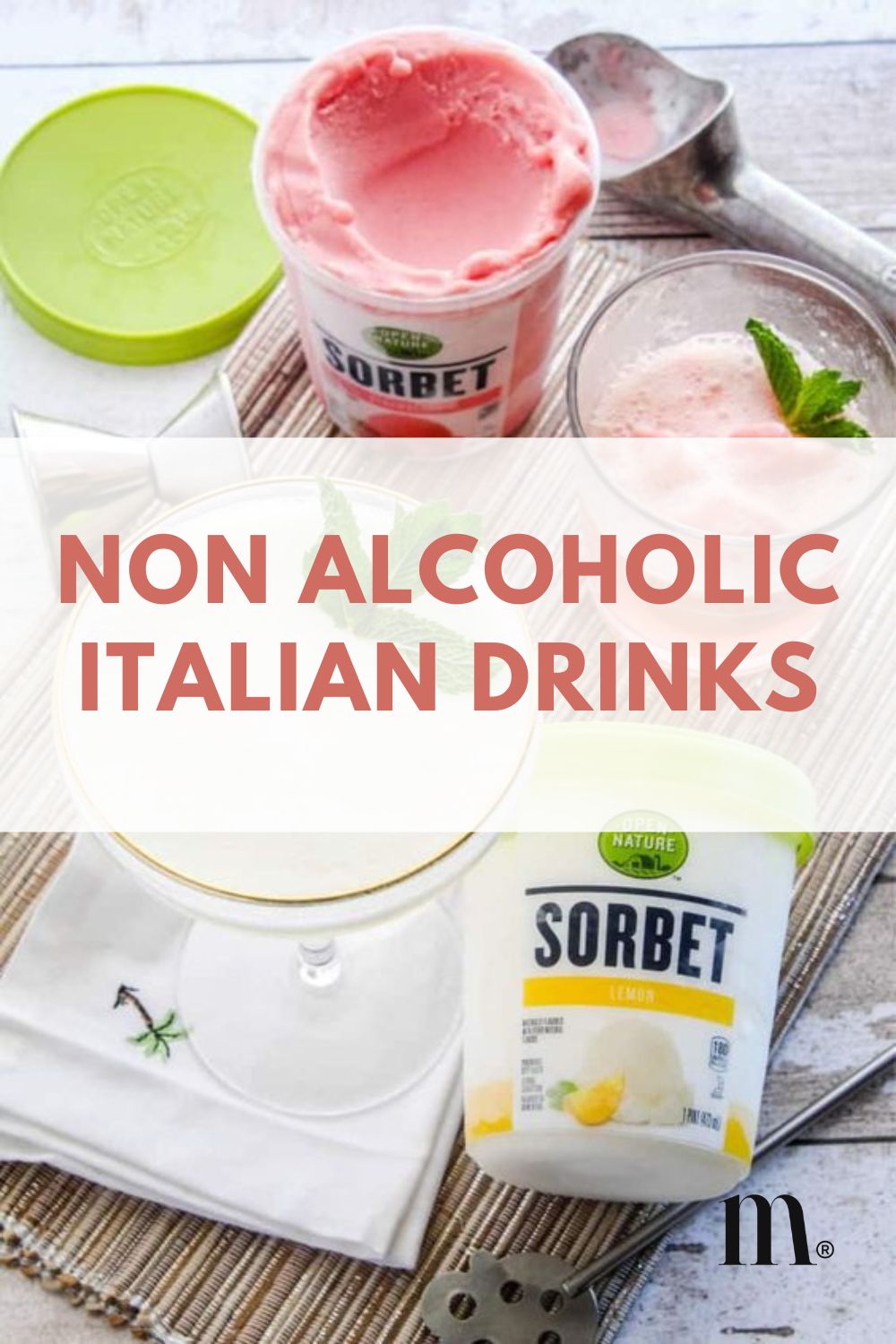 pinterest image for an article about Non-Alcoholic Italian Drinks