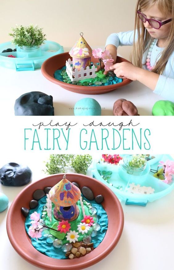 Playdough Ideas for kids fairy garden