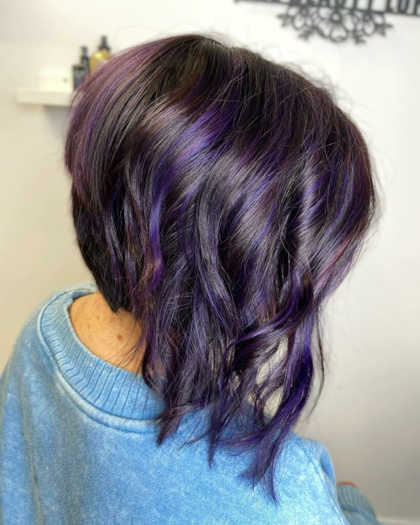 Purple Balayage On Brown Hair
