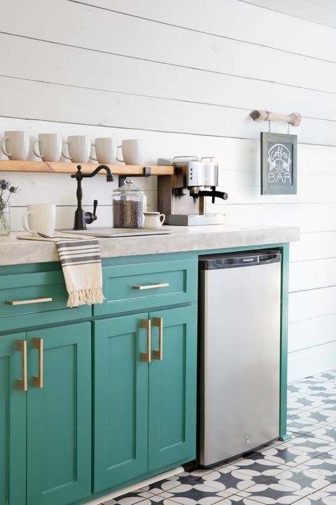 Teal Kitchen Cabinets