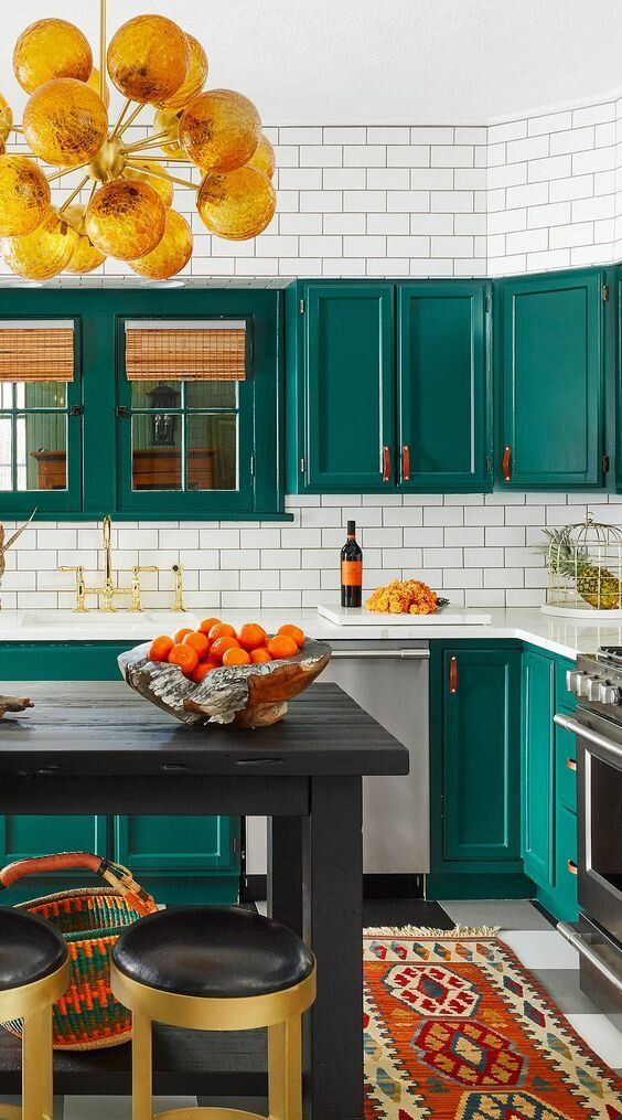 Teal Kitchen Cabinets 19