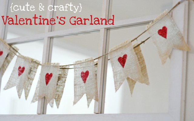Top Valentine's Day DIY Ideas diy burlap garland momooze.com online magazine for moms
