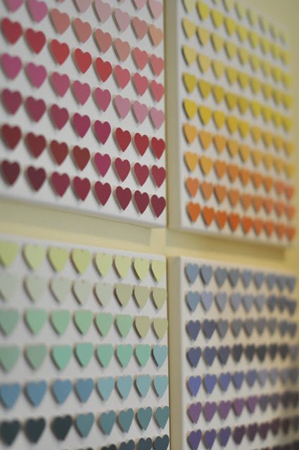 Top Valentine's Day DIY Ideas paint chip art momooze.com online magazine for moms