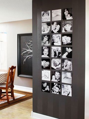 organize photos on a wall