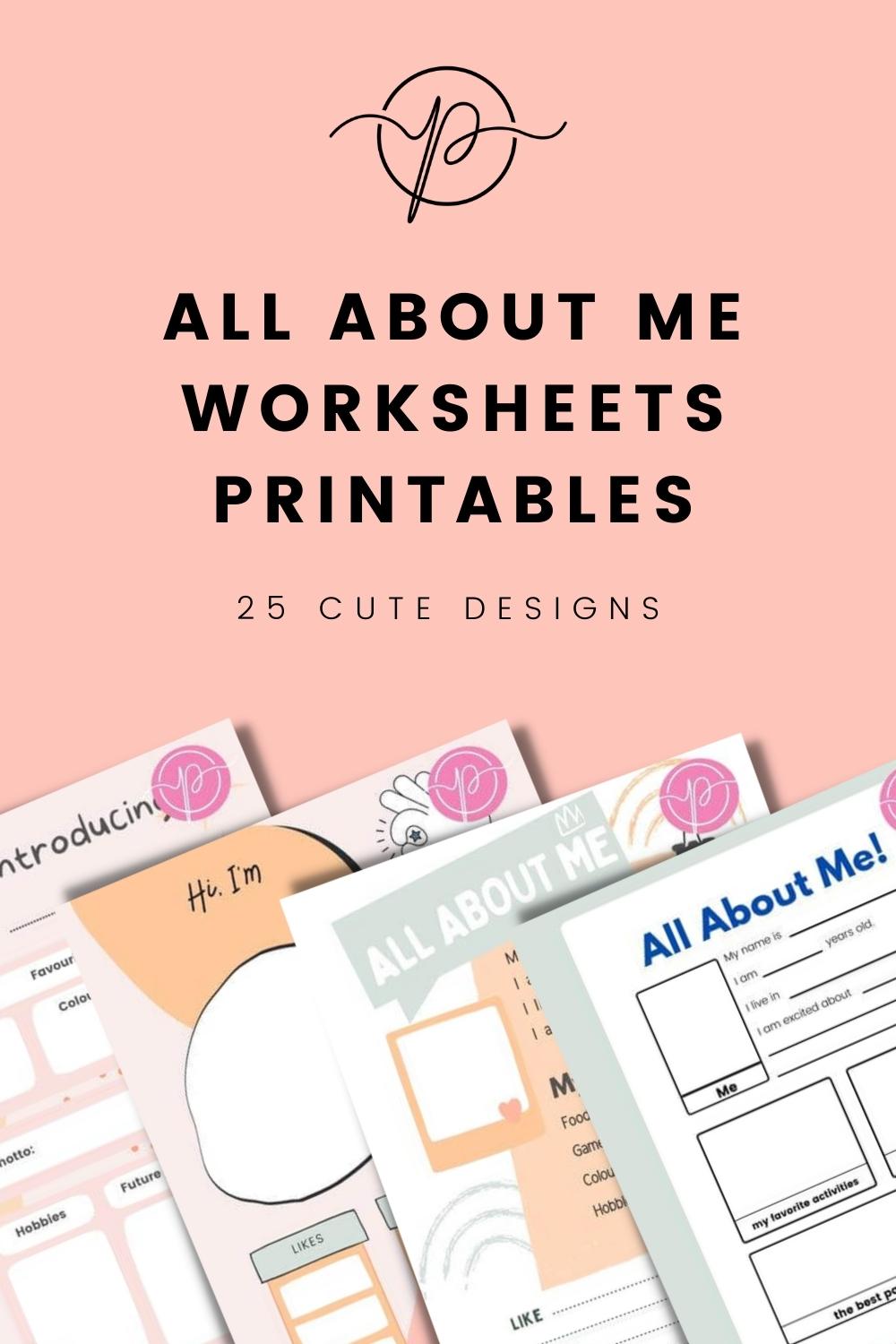 25 FREE All About Me Worksheet Printables Instant Download Templates 