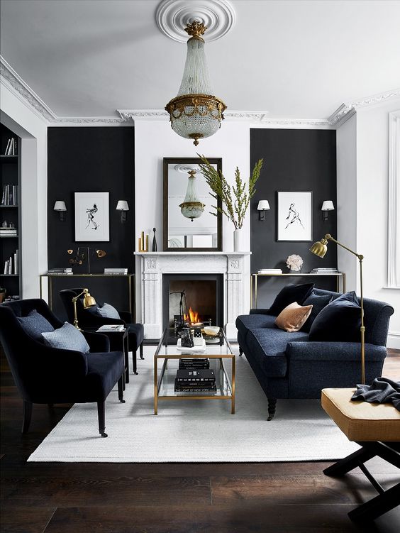 black and gold living room 13
