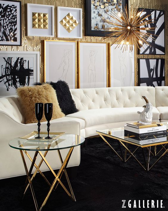 black and gold living room 14