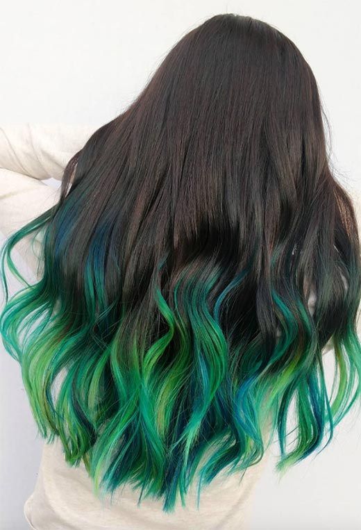black and green hair color ideas