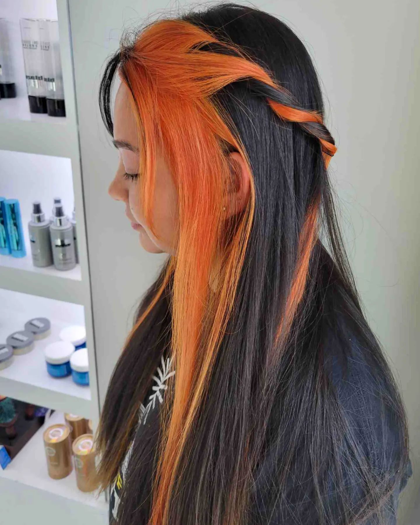 black and orange hair