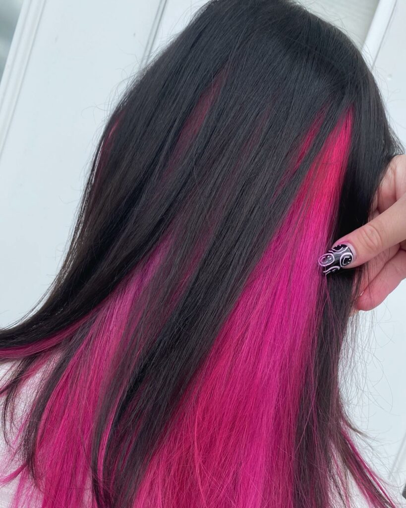 black and pink hair 40