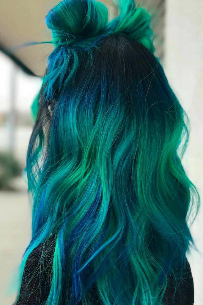 Blue and Green Hair Color