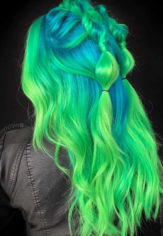 light green hair
