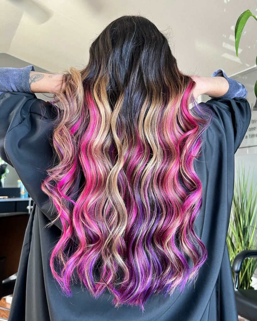 Brown Hair With Pink Highlights 