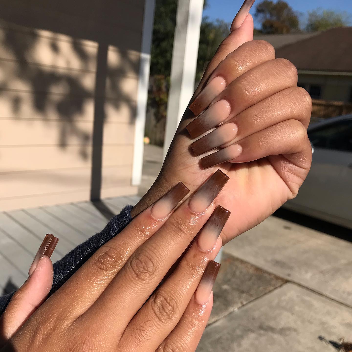 brown ombre nails
