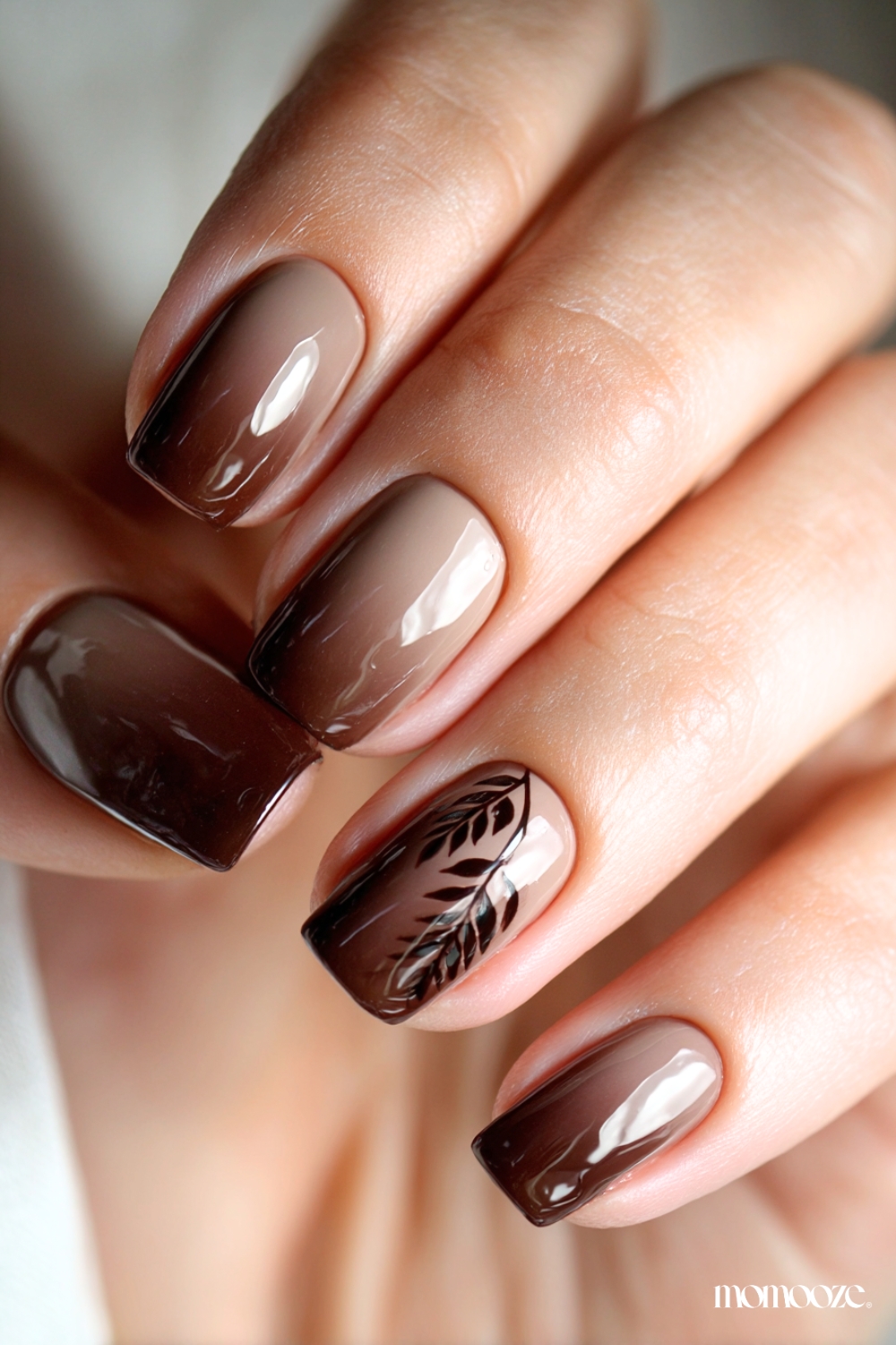 Brown Ombre Nails That Fade Into Beauty