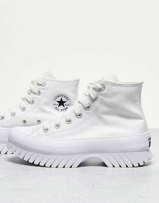 converse lugged hi trainers in white