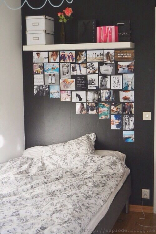 organize photos on wall