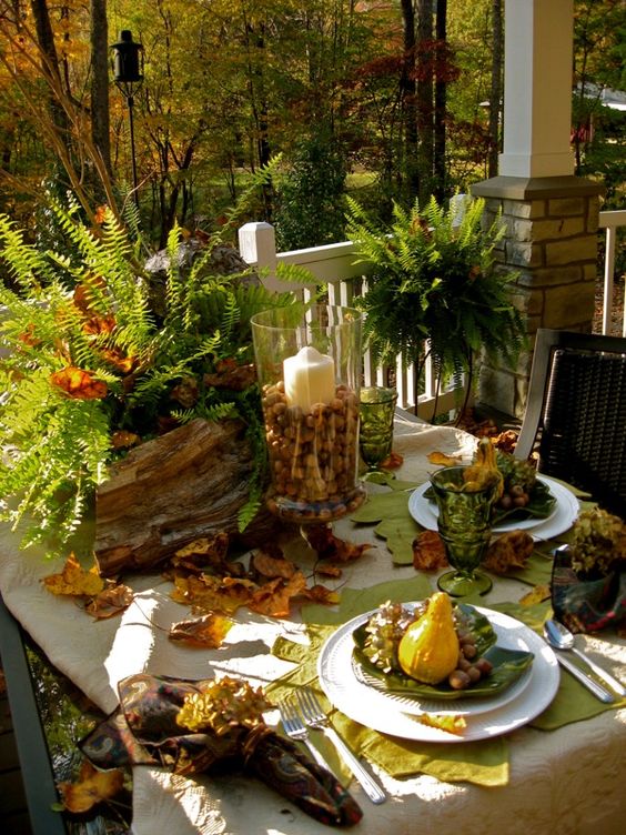 fall dining decor outdoor table momooze.com