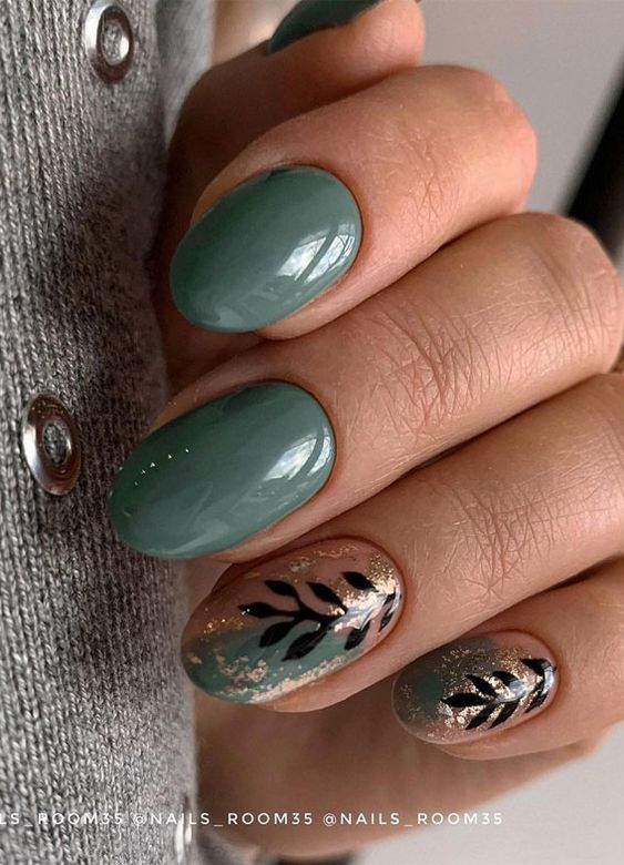 forest green nails 17