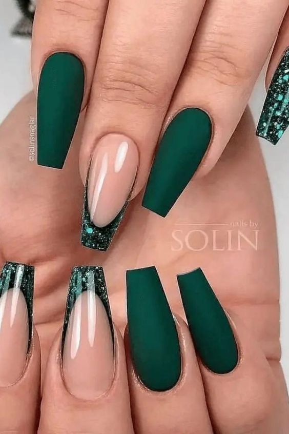 forest green nails 25