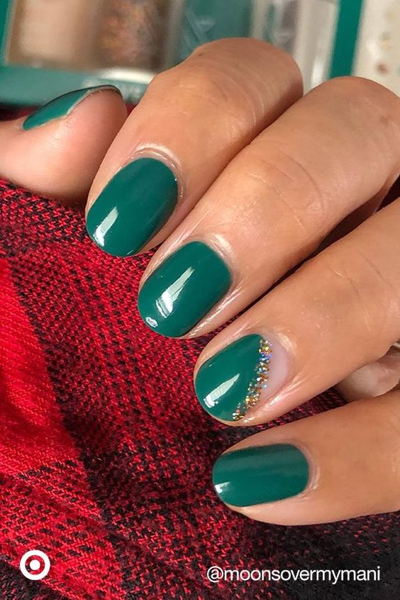 forest green nail design ideas