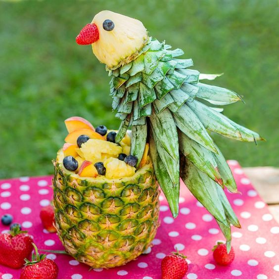 getting creative with fruits and vegetables pineapple bird momooze.com picturesque playground for moms