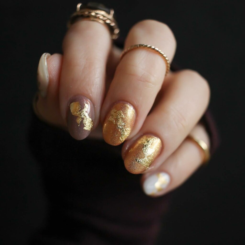 Gold Foil Nails