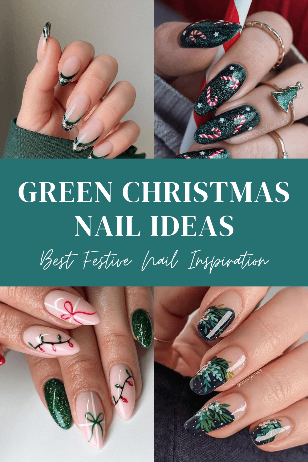 25+ Gorgeous Green Christmas Nails You Will Love This Festive Season