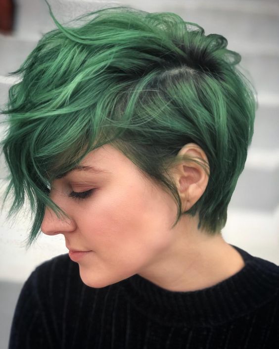 Dark Green Hair
