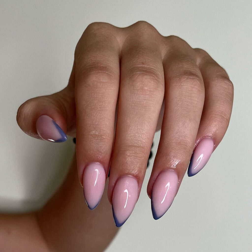 Grey French Tip Nails